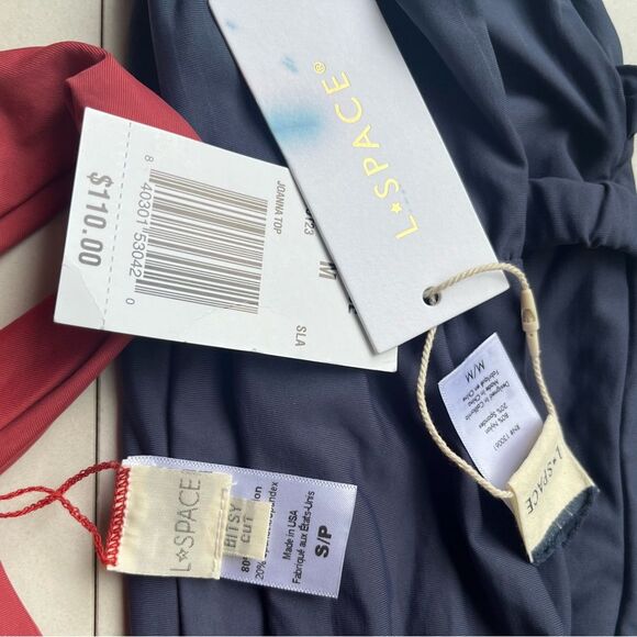 Nwt anthropologie L*space Joanna top slate blue cabana bitsy bottom - Picture 3 of 9